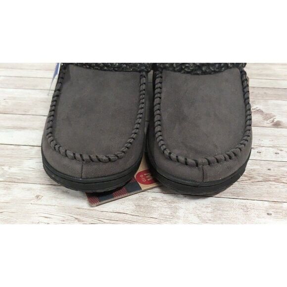 Dearfoams Mens Size 9-10 M Taupe Pavement Suede Slip On Moc Toe Mule Slipper main image 10